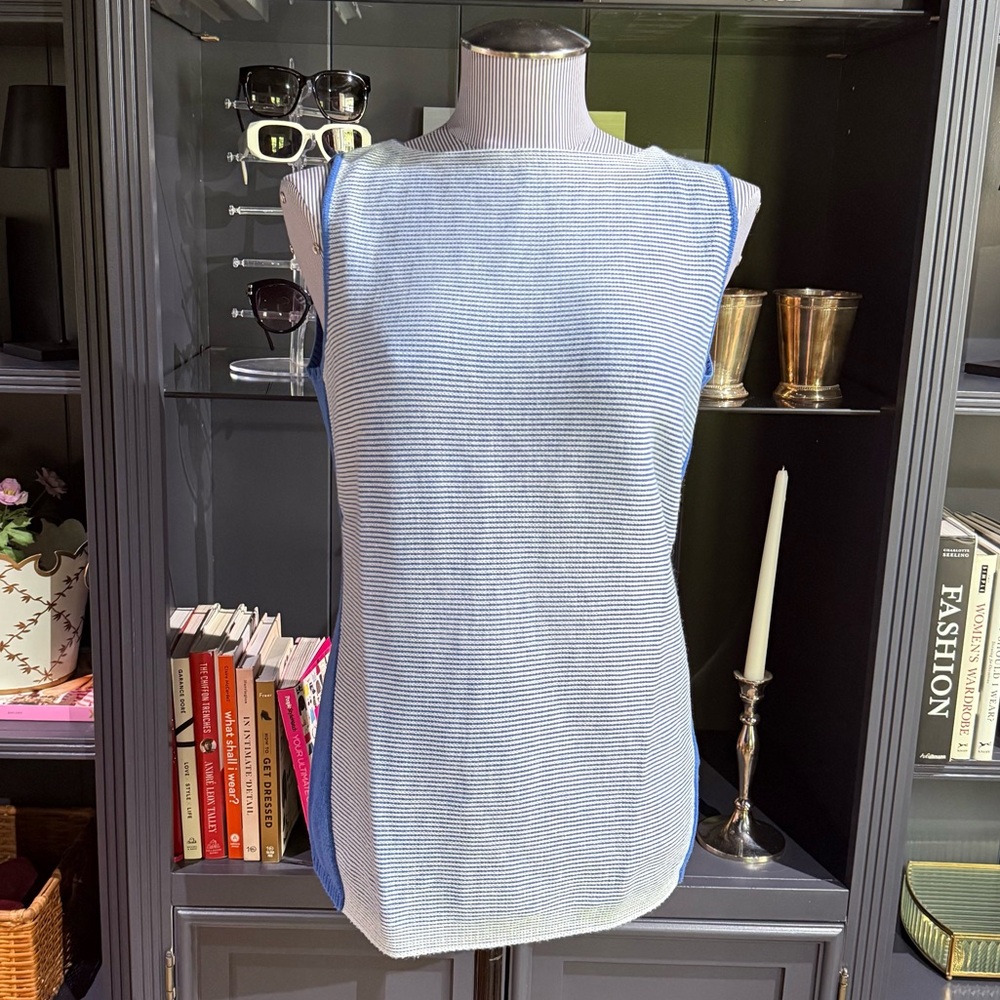 Lafayette 148 New York Blue and White Sweater Tank – Size M